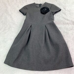 P.a.r.o.s.h short sleeve crew neck wool blend mini dress in gray